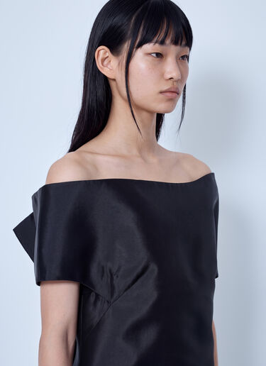 LN-CC® - Jil Sander: Off-Shoulder Midi Dress - Black Jil Sander Off-Shoulder Midi Dress Black jil0266019