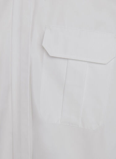 Alexander McQueen 军装风府绸衬衫 白 amq0146003