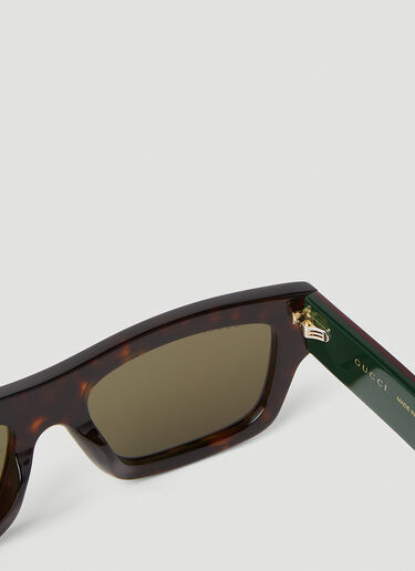 Gucci 矩形太阳镜 棕 guc0152277