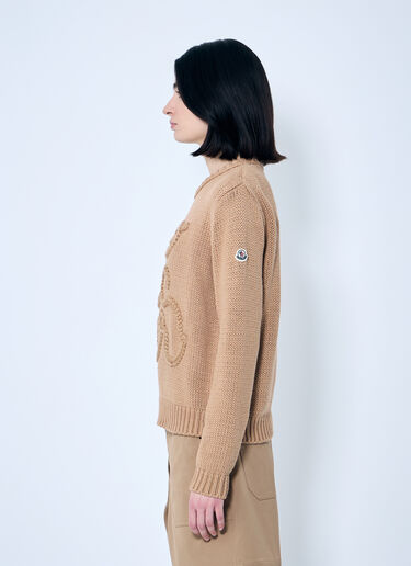 Moncler Logo Embroidered Sweater Beige mon0259038