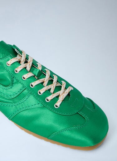 Dries Van Noten Satin Low-Top Sneakers Green dvn0263032