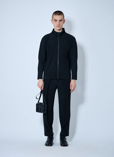 Homme Plissé Issey Miyake Pleated ZIp-Up Shirt Black hmp0160021