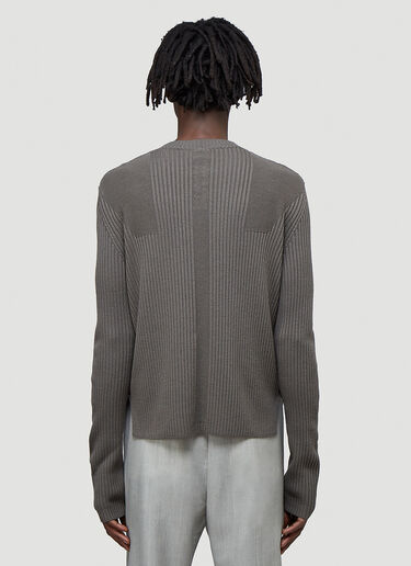 Rick Owens Fisherman Biker Knit Sweater Grey ric0143023