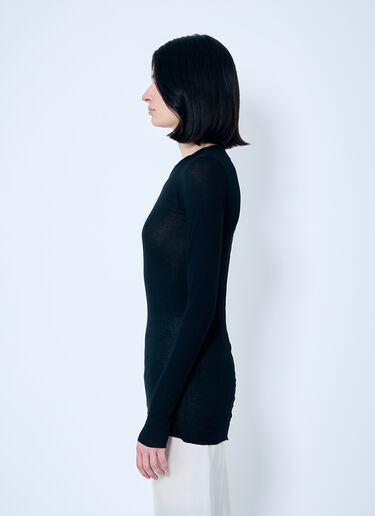 Rick Owens Rib Long Sleeve Top Black ric0259030