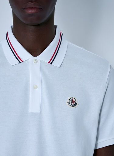 Moncler 로고 패치 폴로 셔츠 화이트 mon0156010