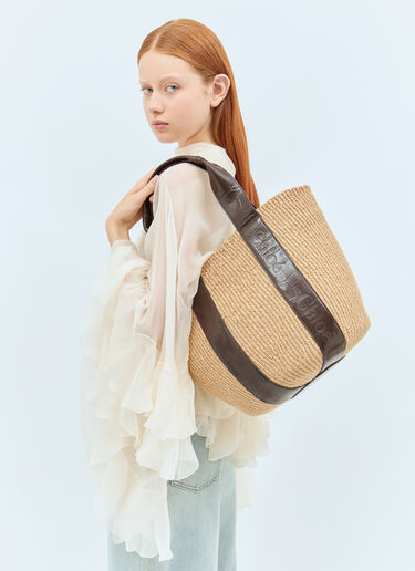 Chloé 라지 우디 바스켓 토트  베이지 chl0258030