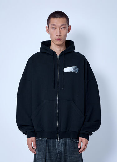 LN-CC® - Balenciaga: Large Zip-Up Hoodie - Black Balenciaga Large Zip-Up Hoodie Black bal0166015