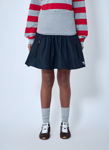 Miu Miu Gathered Mini Skirt Blue miu0263061