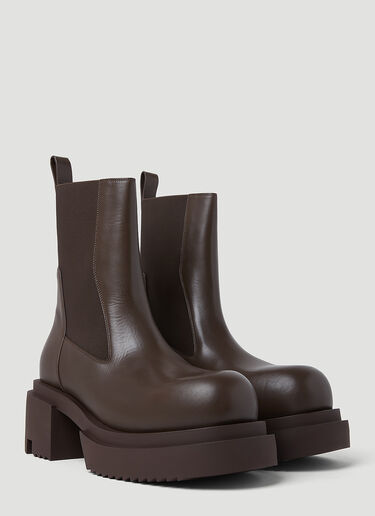 Rick Owens Chunky Sole Leather Ankle Boots Brown ric0153024