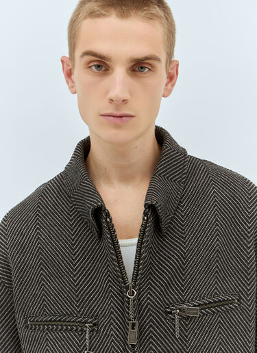 Yohji Yamamoto I-Hem 流苏束身短夹克 棕色 yoy0158003