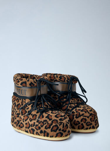 LN-CC® - Moon Boot: Icon Low Fleece Leopard Boots - Brown Moon Boot Icon Low Fleece Leopard Boots Brown mnb0366020