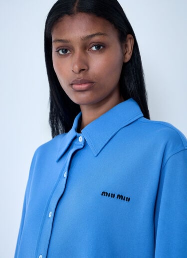 Miu Miu Logo Motif Shirt Purple miu0262103