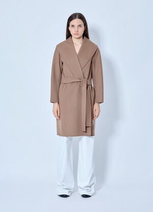Max Mara Belted Wrap Coat Beige max0265226