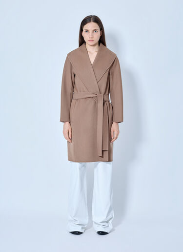 LN-CC® - Max Mara: Belted Wrap Coat - Beige Max Mara Belted Wrap Coat Beige max0265226