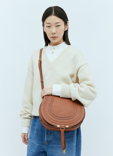 Chloé Marcie Medium Saddle Bag Brown chl0255050