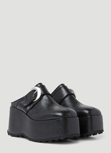 Marine Serre Monogram Platform Mules Black mrs0252042