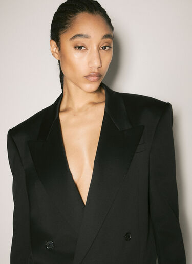 Saint Laurent Silk Tuxedo Blazer Black sla0257009