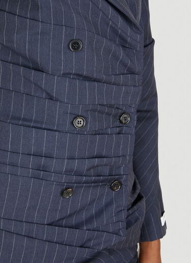 Lourdes Pinstripe Ruched Blazer Blue lou0249008