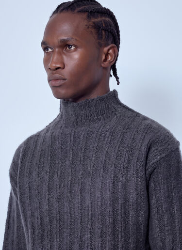 LN-CC® - Rick Owens: Turtle Neck Knit Jumper - Grey Rick Owens Turtle Neck Knit Jumper Grey ric0166001