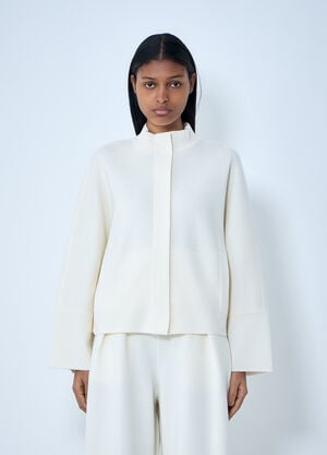 Max Mara Structured Wool-Blend Jacket White max0263030