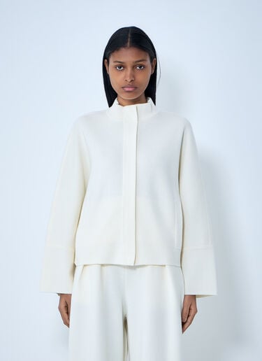 Max Mara Structured Wool-Blend Jacket White max0263030