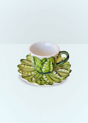 Les-Ottomans Lily Of The Valley Coffee Cup And Saucer Set Multicolour wps0691385