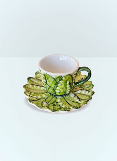Les-Ottomans Lily Of The Valley Coffee Cup And Saucer Set Multicolour wps0691384