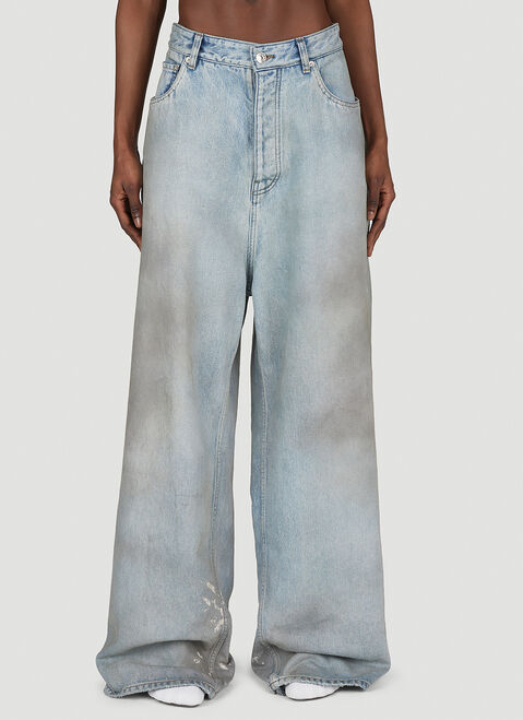 Balenciaga Bootcut Distressed Denim Jeans Black bal0254064