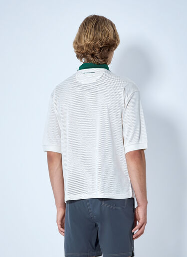 LN-CC® - Metalwood: Quarter Zip Jersey Polo Shirt - White Metalwood Quarter Zip Jersey Polo Shirt White met0164017