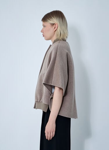 Max Mara Cashmere Logo Motif Poncho Beige max0261028