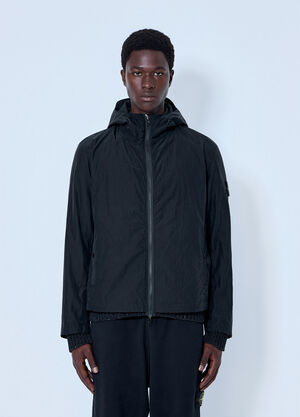 Stone Island Textured Knit Jacket Black sto0165074