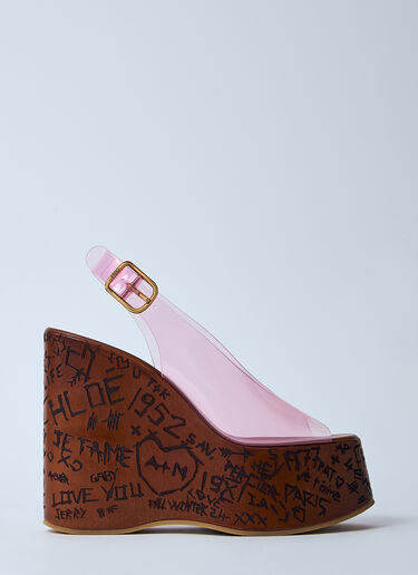 Chloé Maxime Wedge Sandals Pink chl0260017