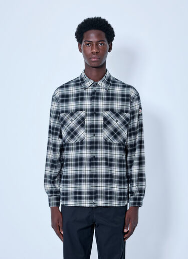 LN-CC® - Moncler: Check Patterned Cotton Shirt - Black Moncler Check Patterned Cotton Shirt Black mon0166015
