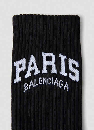 Balenciaga パリ ロゴリブソックス ブラック bal0148033