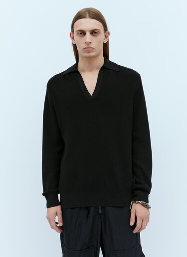 Dries Van Noten V Neck Knit Sweater Black dvn0154025