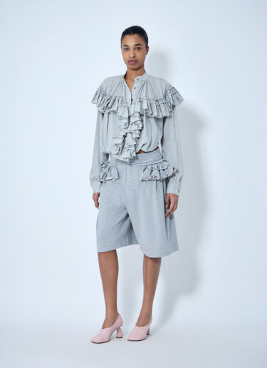 Dries Van Noten Knit Shorts with Frayed Pocket Details Grey dvn0264013
