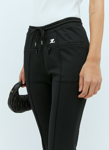 Courrèges Logo Embroidery Track Pants Black cou0253033