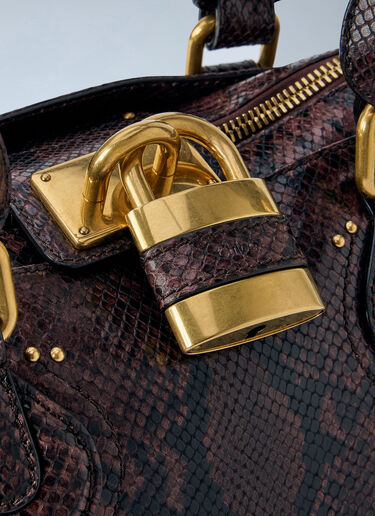 LN-CC® - Chloé: Paddington Embossed Python Effect Shoulder Bag - Burgundy Chloé Paddington Embossed Python Effect Shoulder Bag Burgundy chl0265046