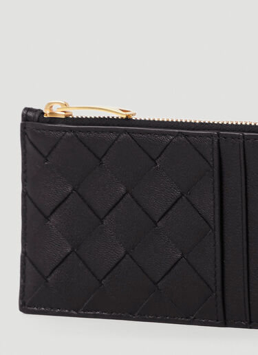 Bottega Veneta Intreccio Zipped Cardholder Black bov0249053