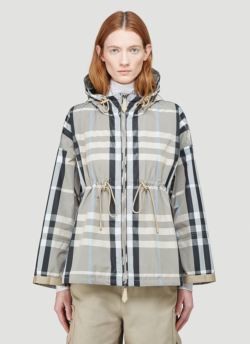 Burberry Bacton Check Jacket in Grey LN CC