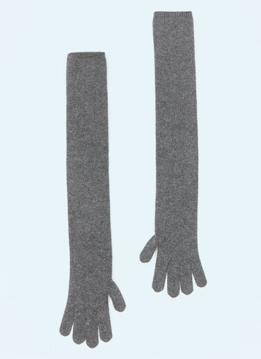 Max Mara Long Cashmere Gloves Grey max0258047