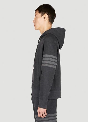Thom Browne Raglan Sleeve Zip Up Hooded Sweatshirt Dark Grey thb0151004