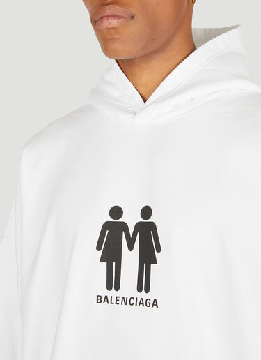 Balenciaga プライド ボクシー フード付きスウェットシャツ ホワイト bal0349011