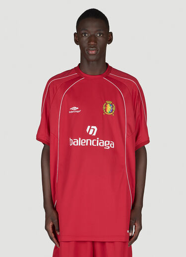 Balenciaga Oversized Soccer Jersey Top Red bal0154025