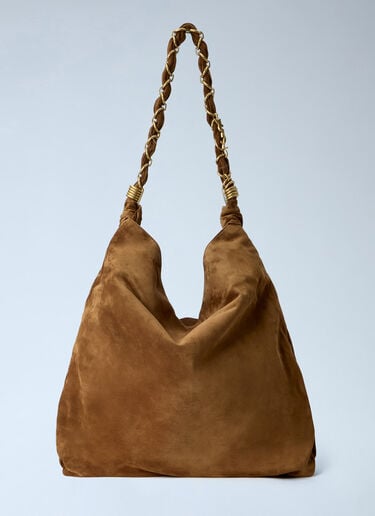 LN-CC® - Saint Laurent: Amalia Suede Shoulder Bag - Brown Saint Laurent Amalia Suede Shoulder Bag Brown sla0263086