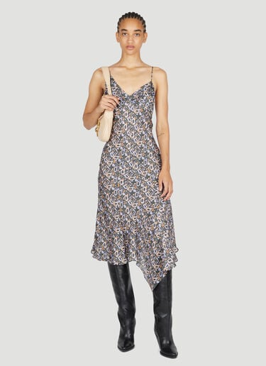 Isabel Marant Lucia Printed Midi Dress Grey ibm0253005