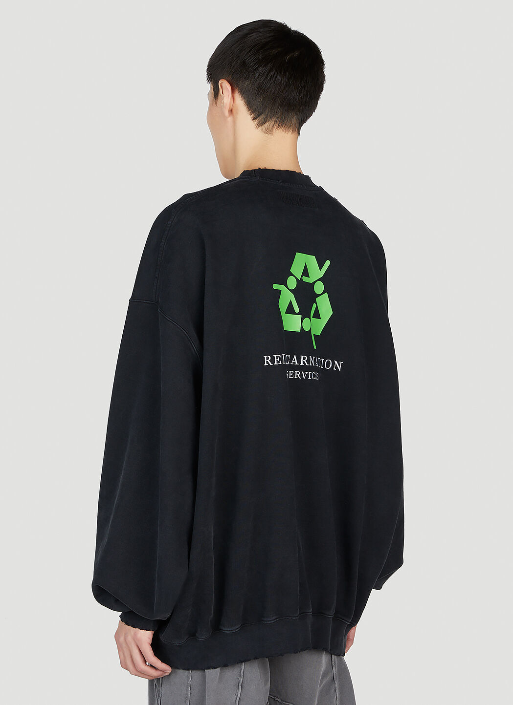Black slogan sweatshirt top
