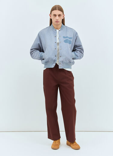 Stüssy Ghost Logo Varsity Jacket Blue sts0159001