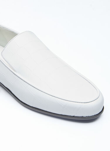 TOTEME Croco Oval Loafers White tot0256025