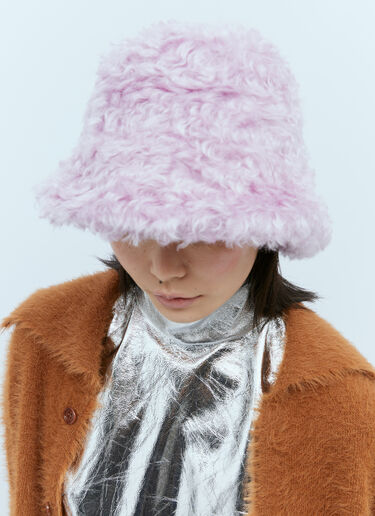 Dries Van Noten Mohair Bucket Hat Lilac dvn0254036